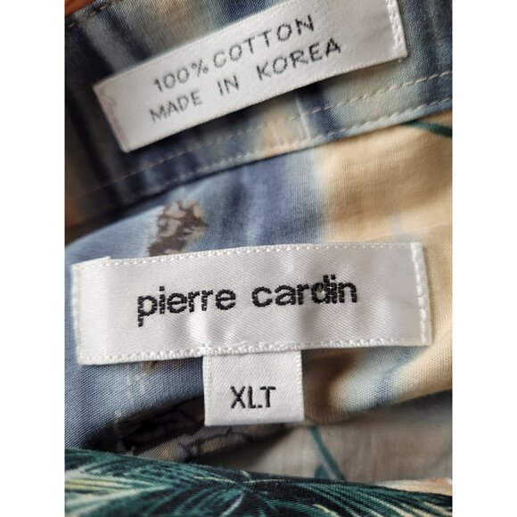 Vintage Pierre Cardin Hawaiian Shirt XLT Tall 100% Cotton Korea Tropical Camp Sh - Picture 10 of 10